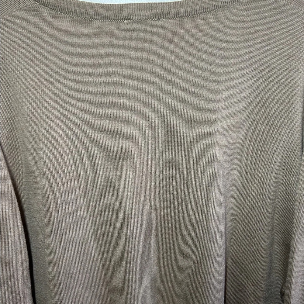 BRAX Feel Good Mens Merino Wool V Neck Sweater Size XL Tall - Brown Modern Fit - Picture 8 of 9
